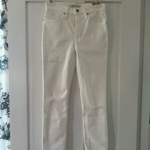 Madewell 9” High Rise Skinny Crop White Jeans